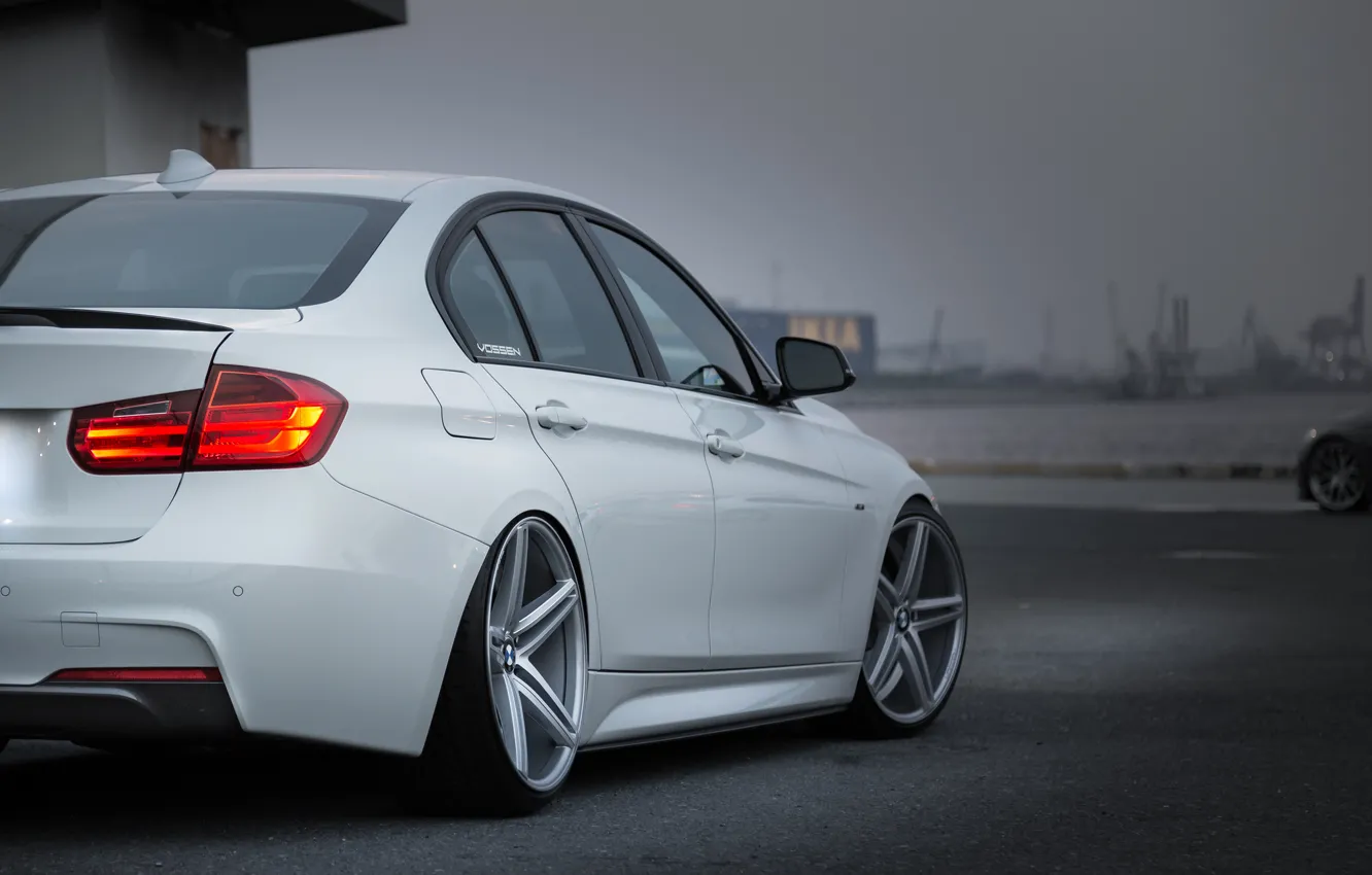 Photo wallpaper car, bmw, white, tuning, vossen