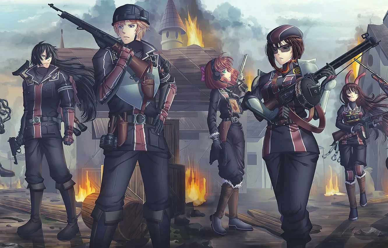 Photo wallpaper anime, art, characters, squad, The Valkyrie Chronicles