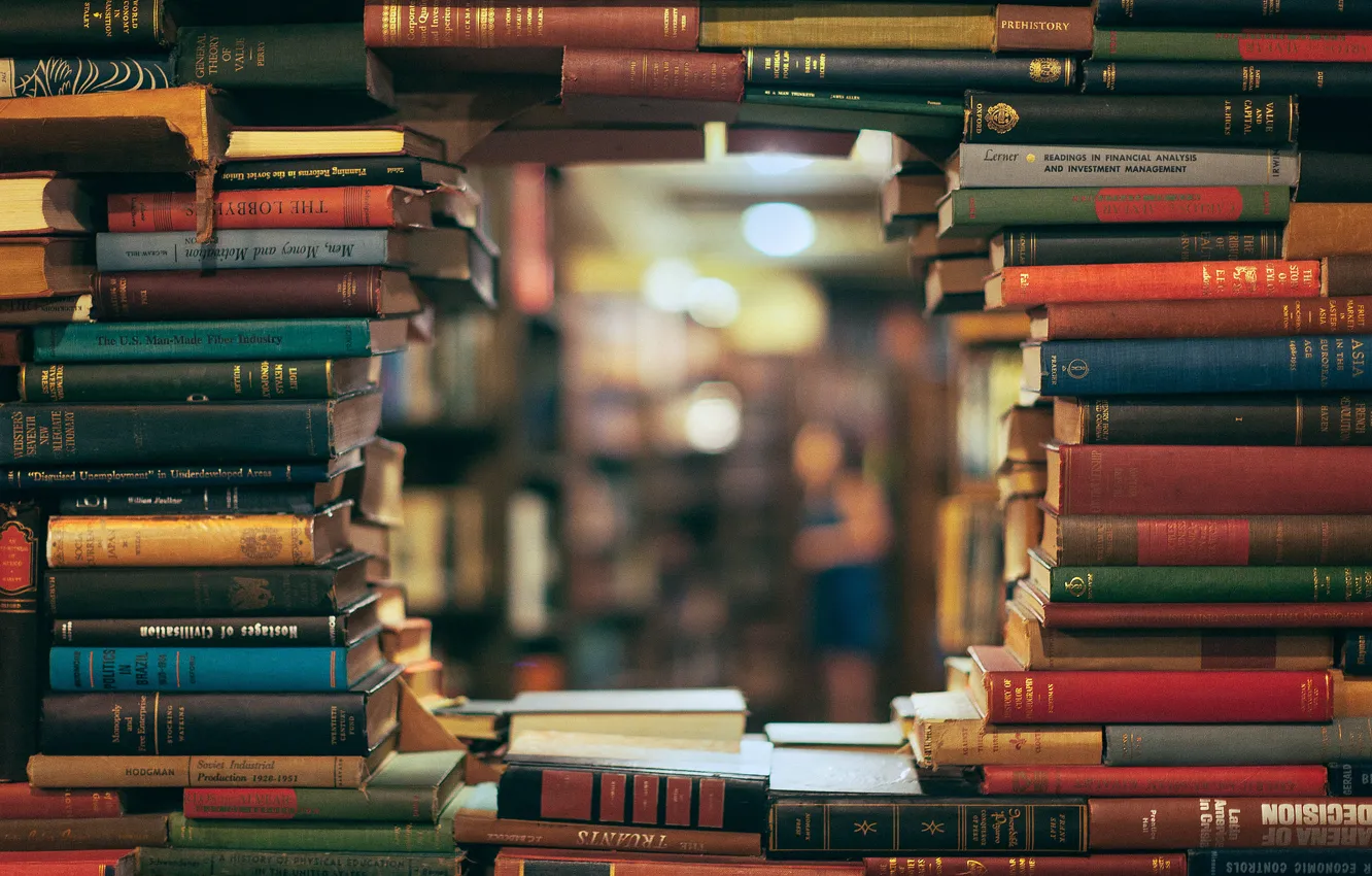 Photo wallpaper book, library, a lot