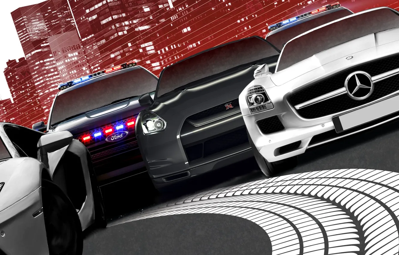 Photo wallpaper nissan, mercedes, lamborghini, 2012, ford, Need for Speed, nfs, gt-r