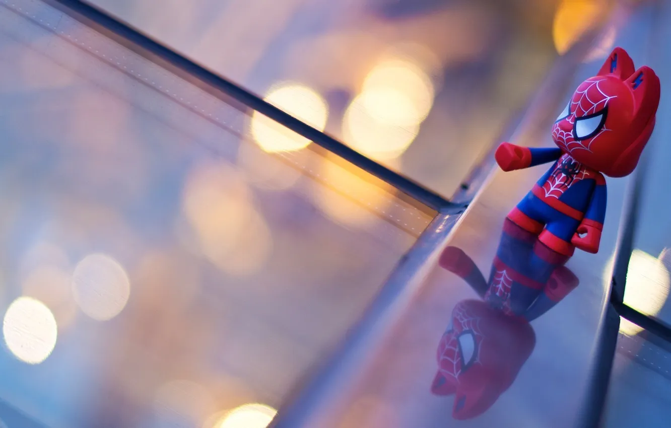 Photo wallpaper macro, people, spider, hero