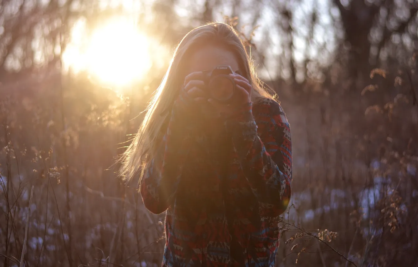 Photo wallpaper girl, the sun, nature, background, widescreen, Wallpaper, mood, plants