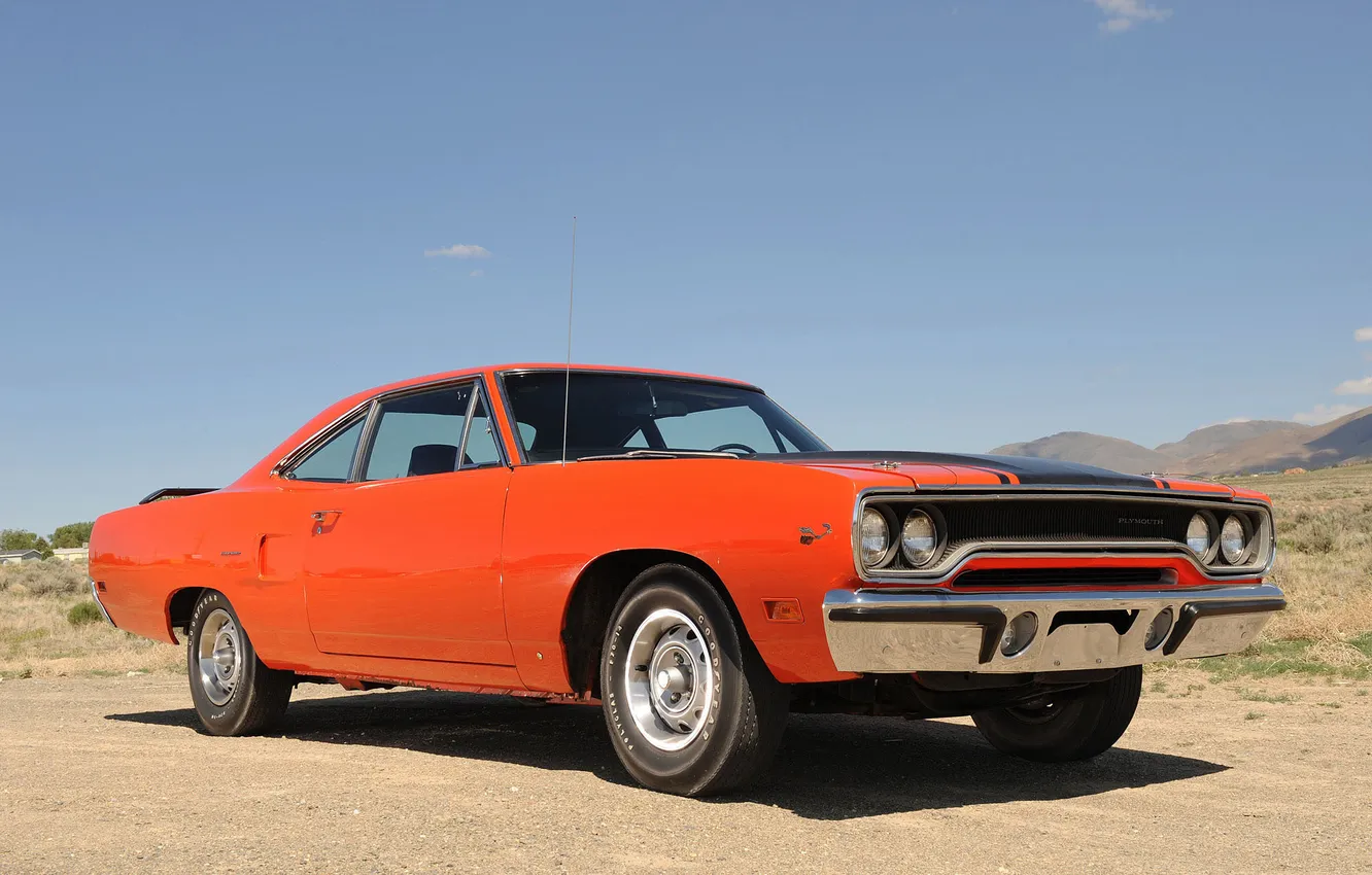 Photo wallpaper car, red, Muscle, Plymouth