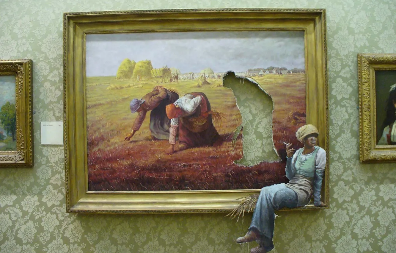 Photo wallpaper picture, smoking, Banksy, break