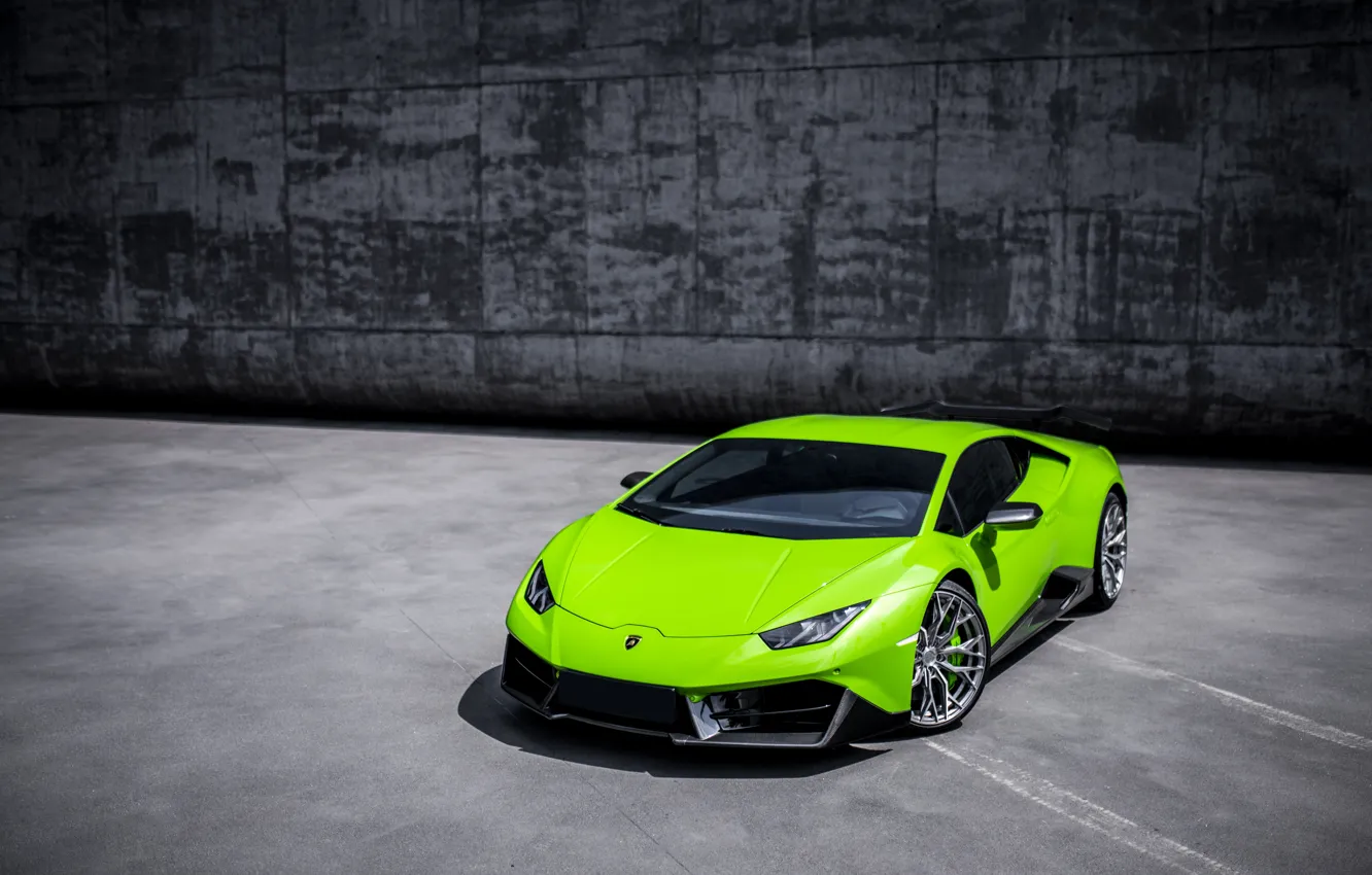 Photo wallpaper Lamborghini, Green, Front, VAG, Performante, Huracan