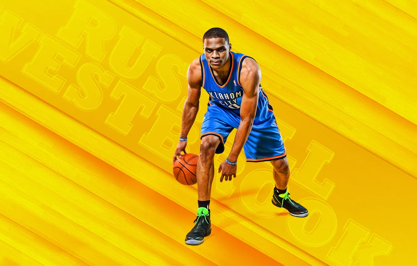 Photo wallpaper Basketball, NBA, Thunder, Oklahoma City, Russell Westbrook, Russell Westbrook, Thunder, Oklahoma City