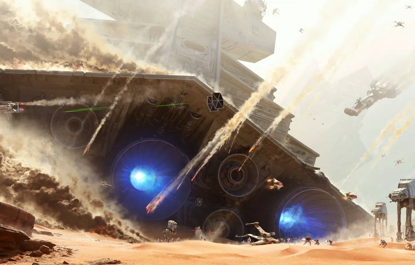 Photo wallpaper Wars, star, scene, battle, film, sci fi