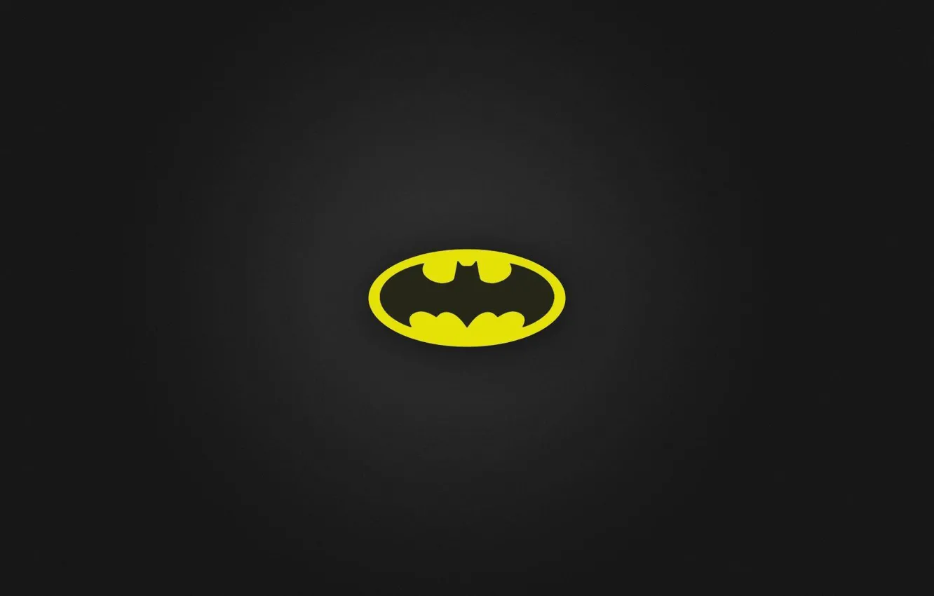 Photo wallpaper logo, black, Batman, minimalism, yellow, black background, simple background