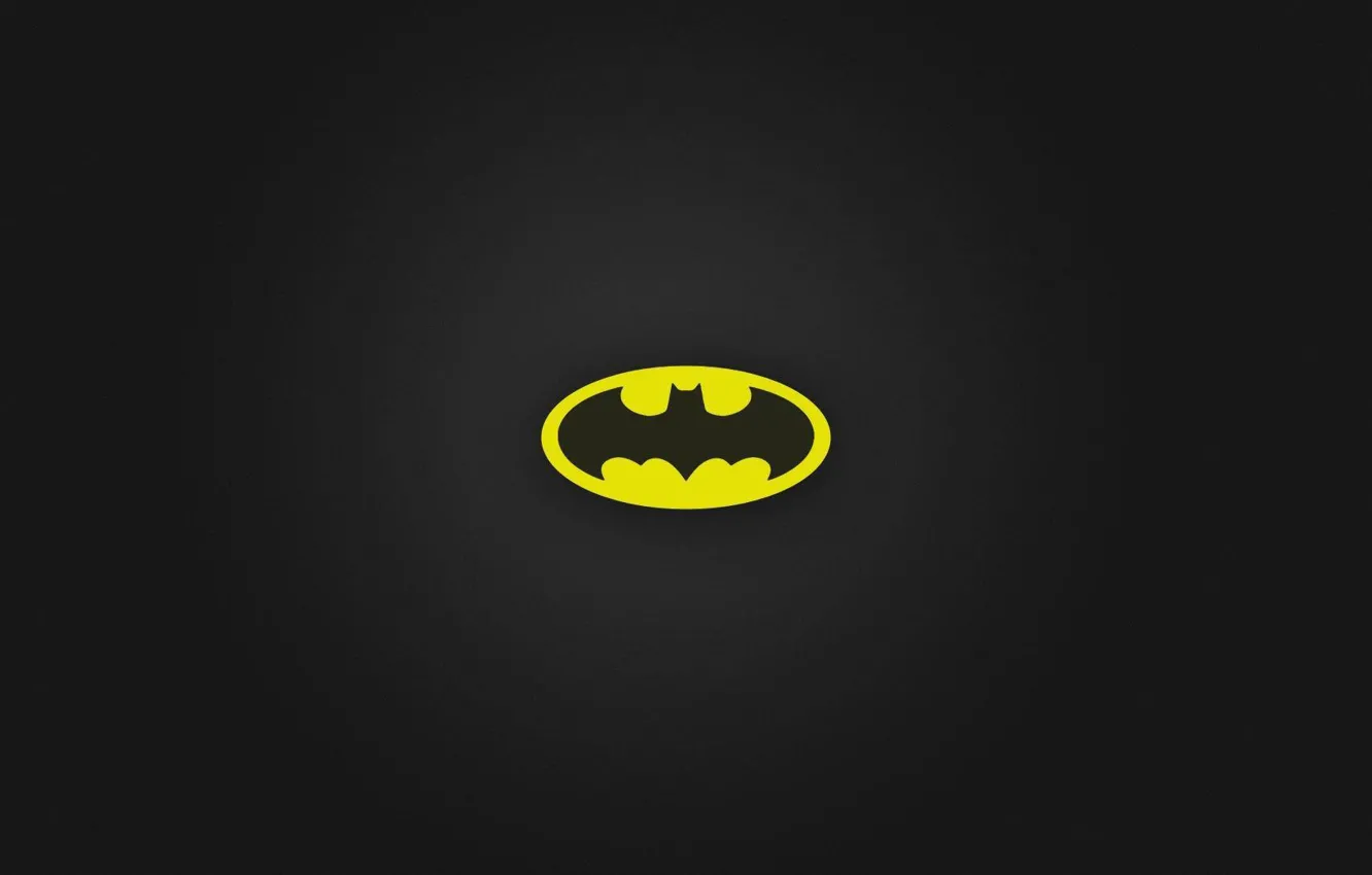 Photo wallpaper logo, black, Batman, yellow, black background, Minimalism, simple background