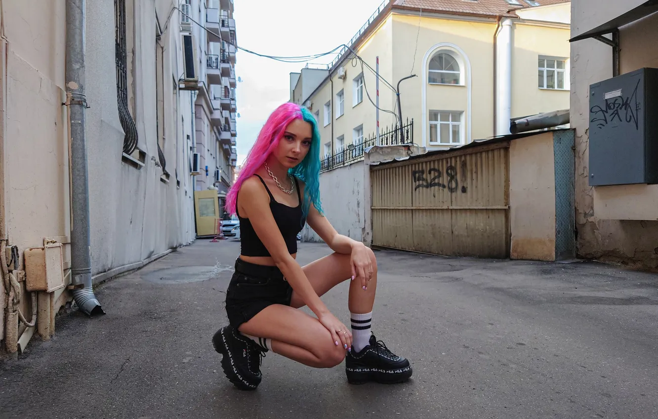 Photo wallpaper girl, sexy, Wallpaper, sweetheart, model, bright, shorts, makeup