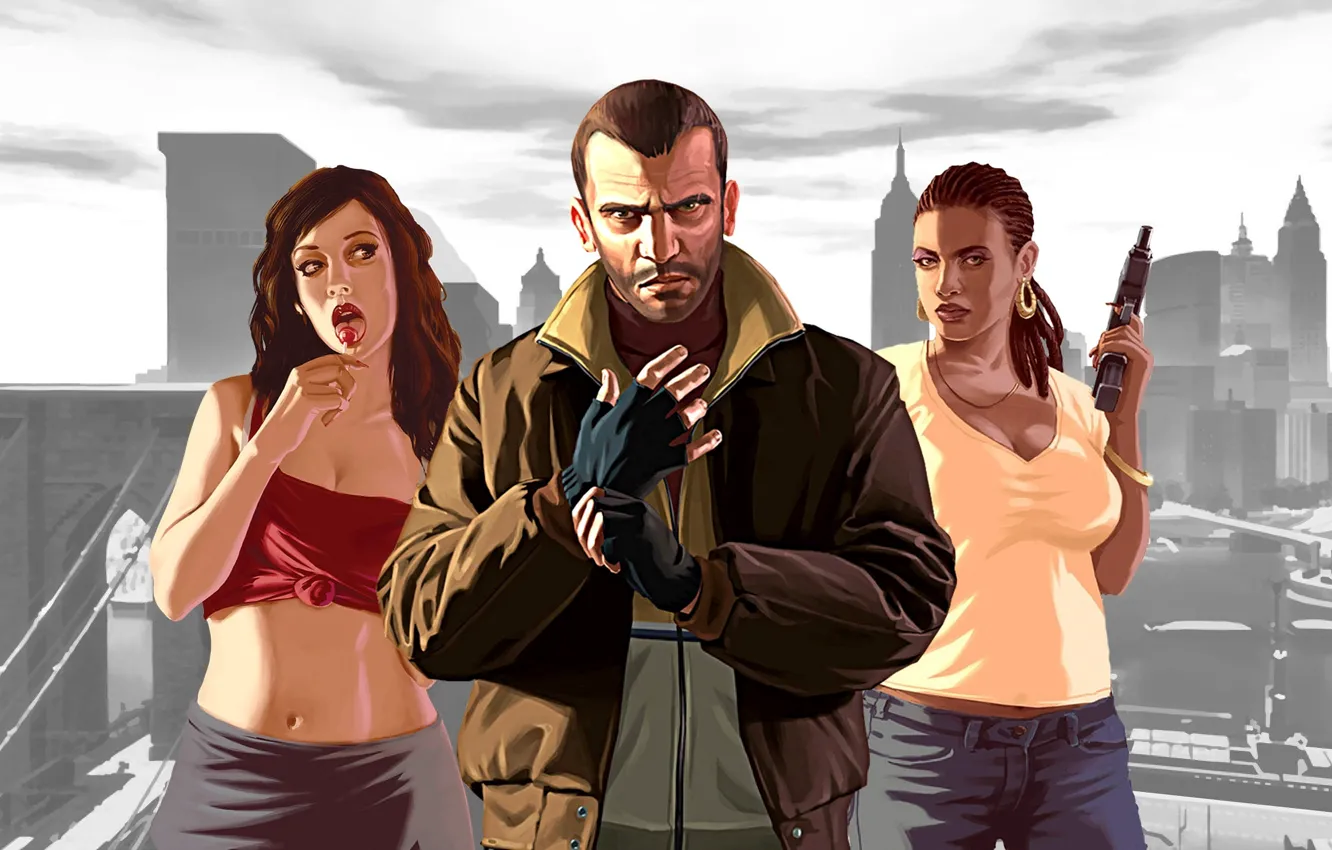 Photo wallpaper the game, 2008, crime, GTA, GTA 4, Niko Bellic, Rockstar Games, Grand Theft Auto IV