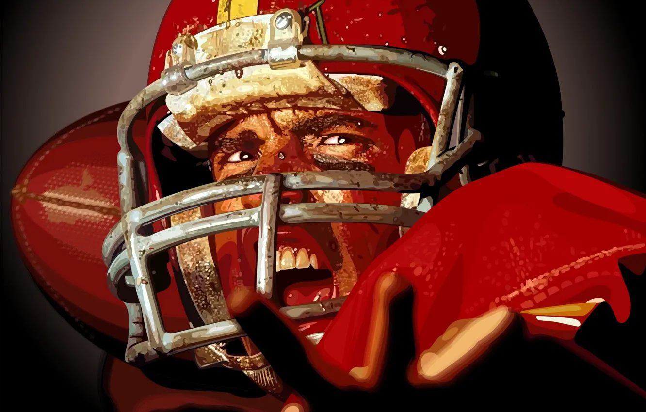 Photo wallpaper vector, Rugby, helmet, athlete, American football