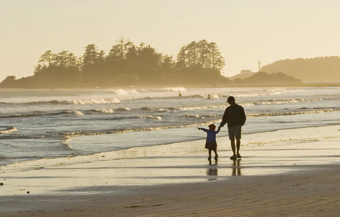 Photo wallpaper sea, landscape, nature, river, people, boy, male, cap