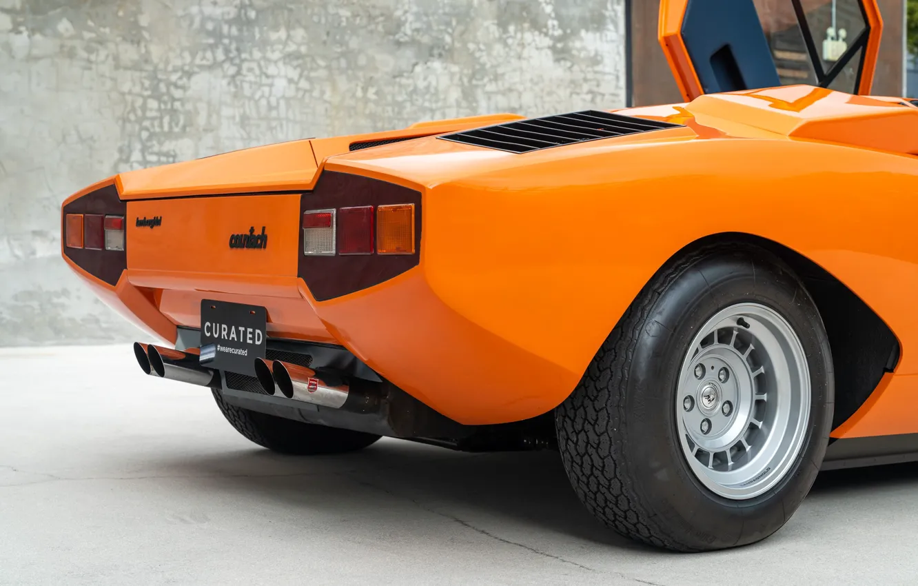 Photo wallpaper Lamborghini, Countach, rear view, Lamborghini Countach LP400