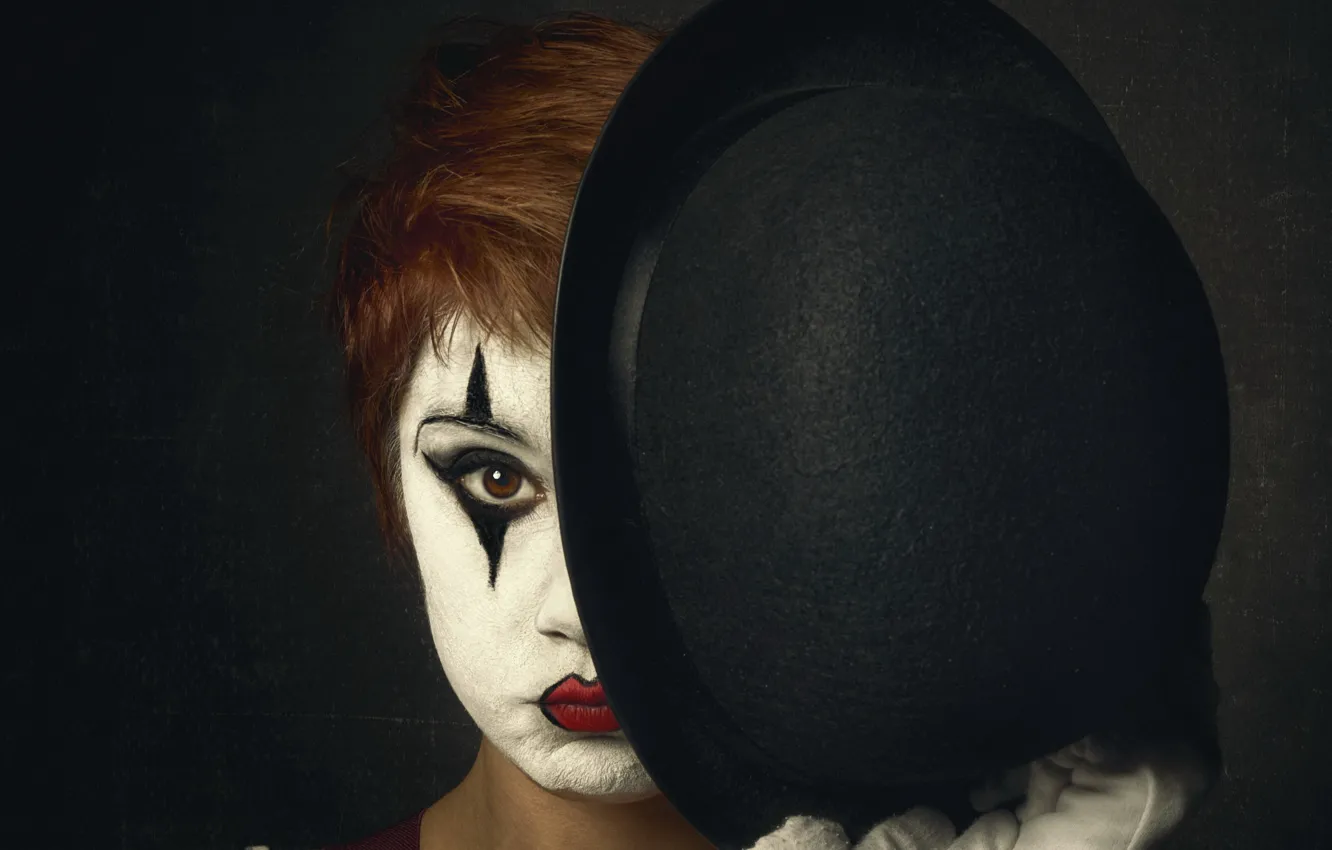 Photo wallpaper look, hat, mask