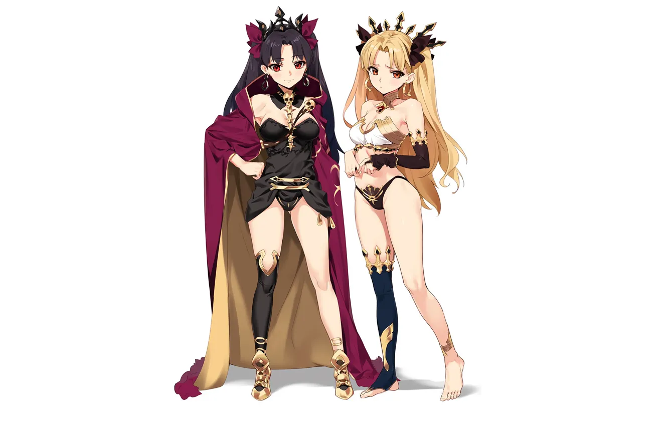 Photo wallpaper girl, sexy, lingerie, bra, cleavage, panties, thighhighs, long hair