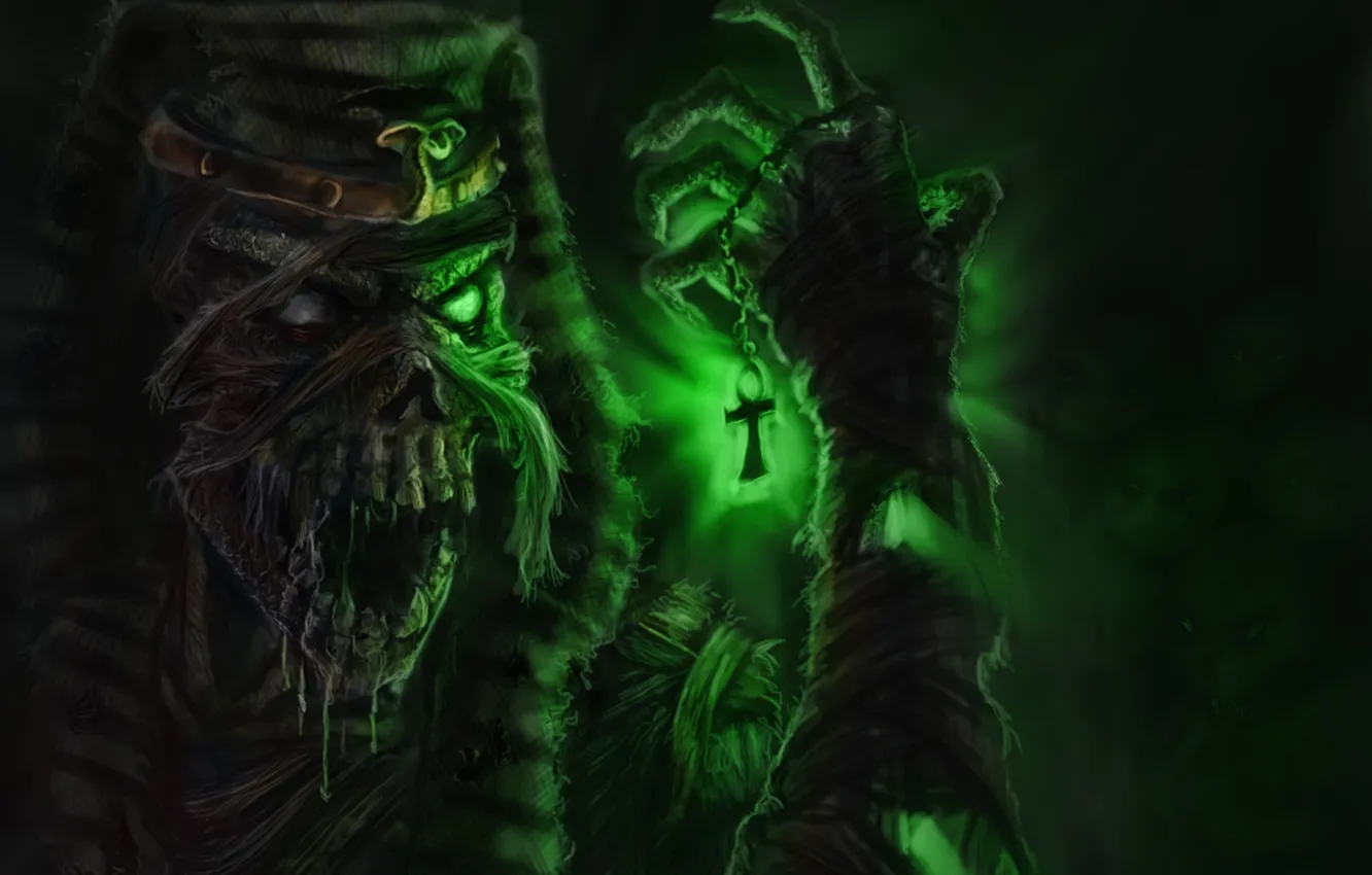 Photo wallpaper glow, art, Pharaoh, amulet, mummy, bandages, Pharaoh, Sebastian Horoszko