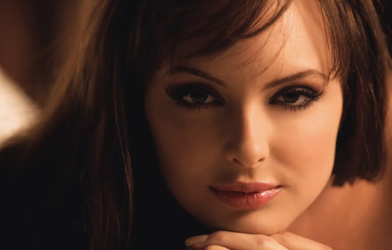 Photo wallpaper eyes, face, lips, Aurora Vaillantcourt