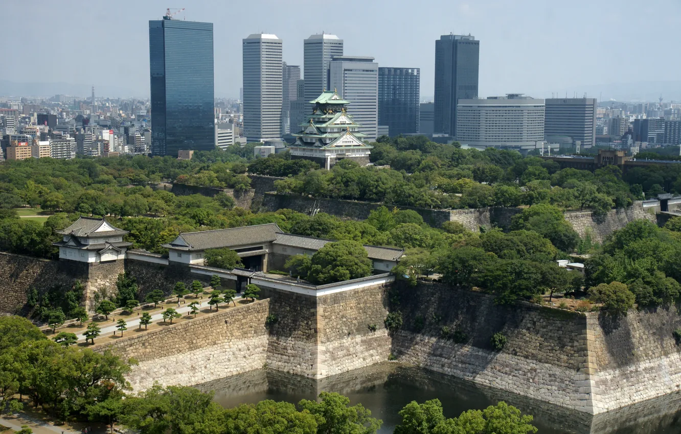 Photo wallpaper city, Japan, Osaka, castle, Osaka Castle, Nippon, Nihon, Chūō-ku