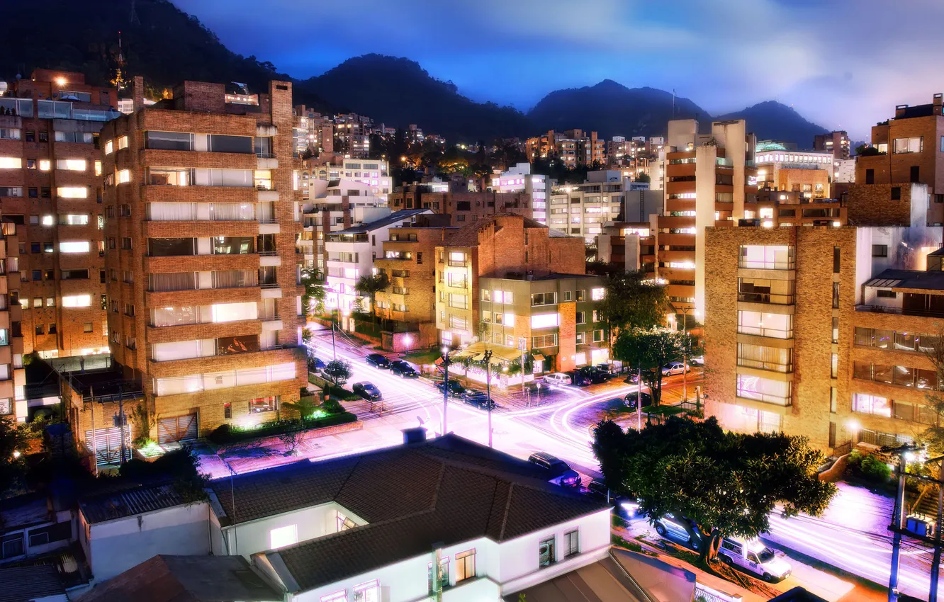 Photo wallpaper night, night, Bogota, Colombia, Colombia, Bogota, Rosario