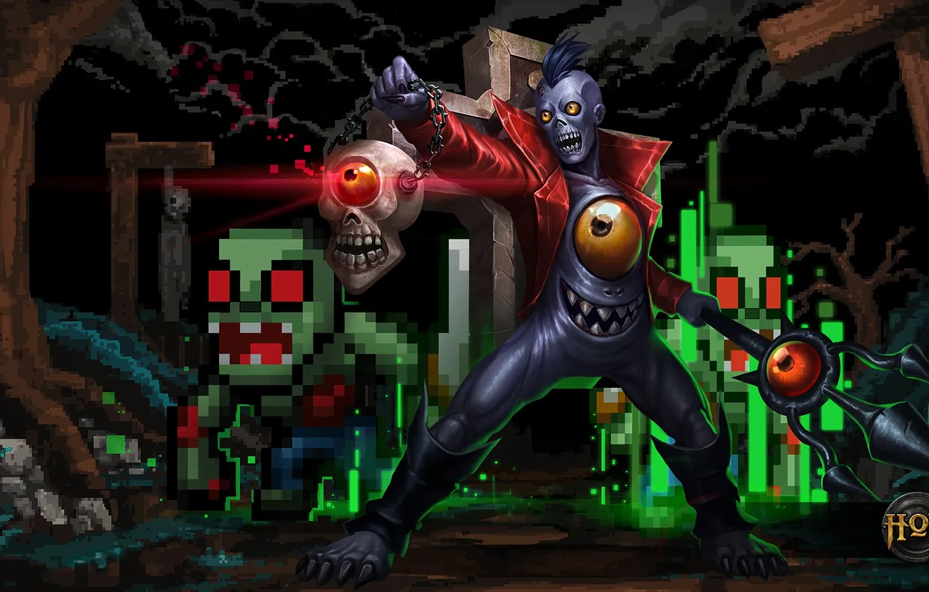 Photo wallpaper hon, 8-bit, Heroes of Newerth, Gravekeeper, Pixelkeeper