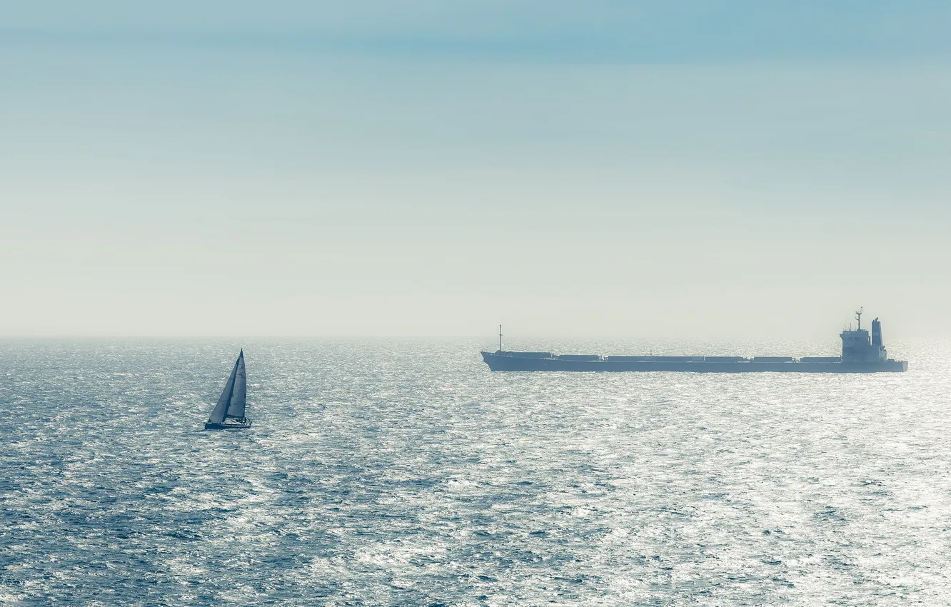Photo wallpaper sea, ship, sail