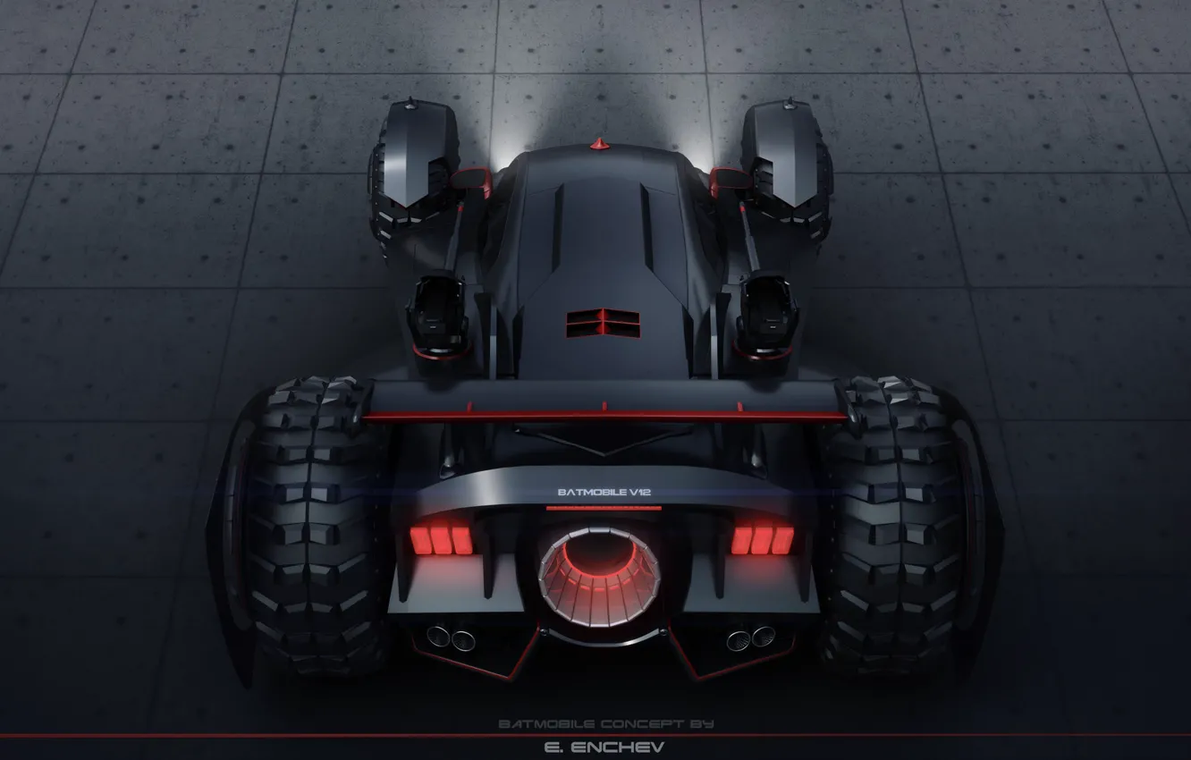 Photo wallpaper plate, car, batmobile concept
