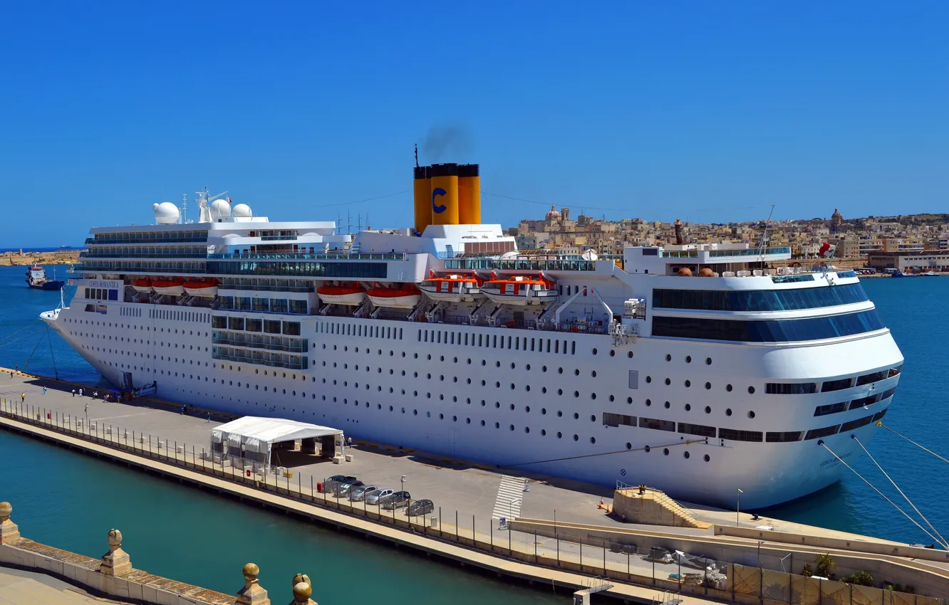 Photo wallpaper photo, ship, pier, pierce, cruise liner, Costa neo-romantic