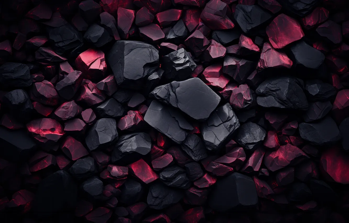 Photo wallpaper artistic, Red Rocks, volcanic, Black rocks, Pile of rocks, Dark Aesthetic