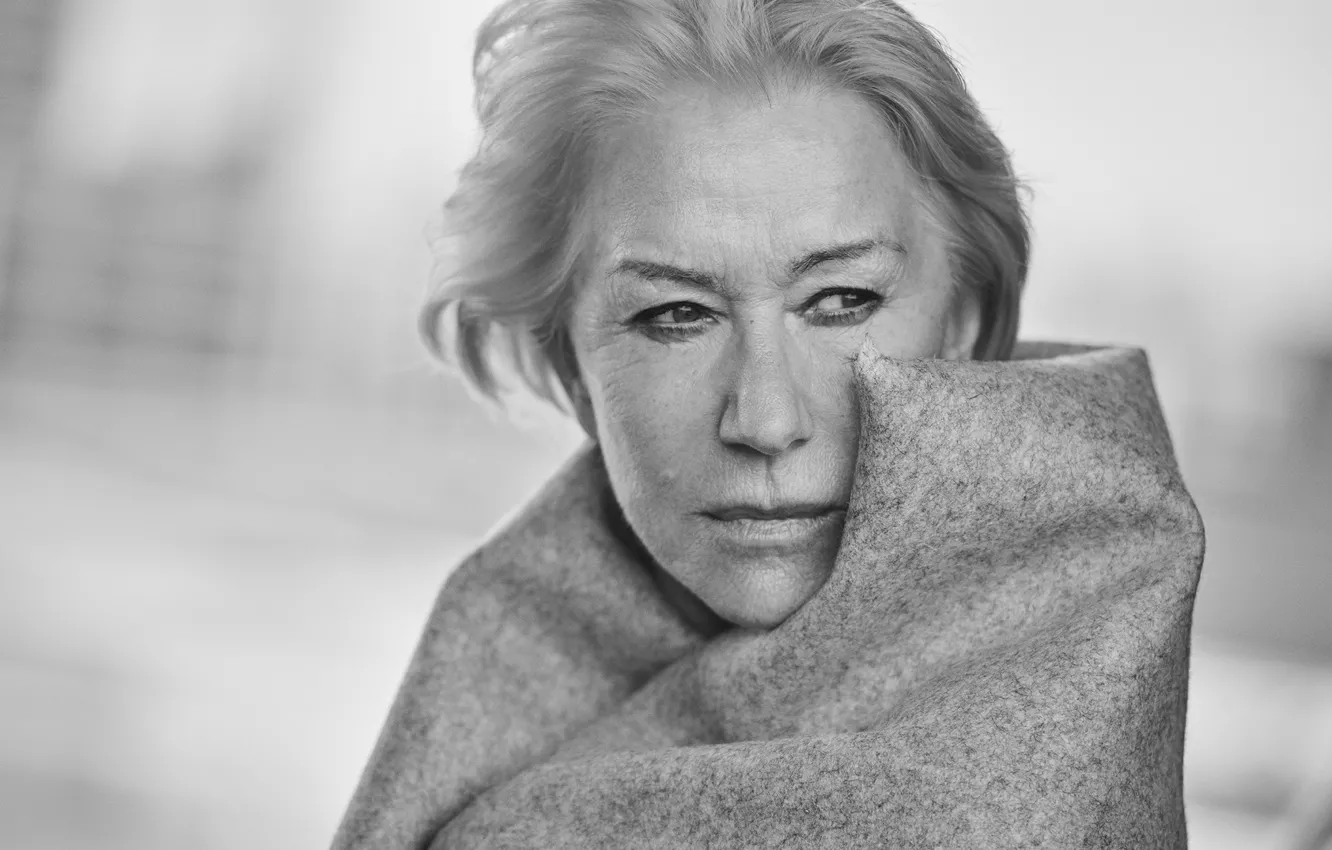 Photo wallpaper look, black & white, actress, photoshoot, photographer, Peter Lindbergh, Helen Mirren, Helen Lydia Mironoff