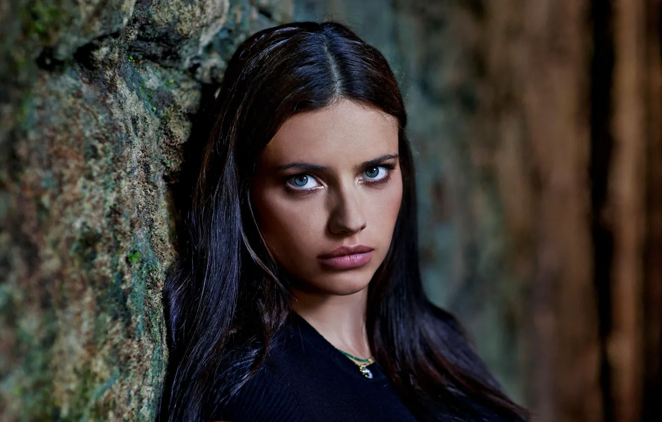 Photo wallpaper Adriana Lima, model, lips, hair, look