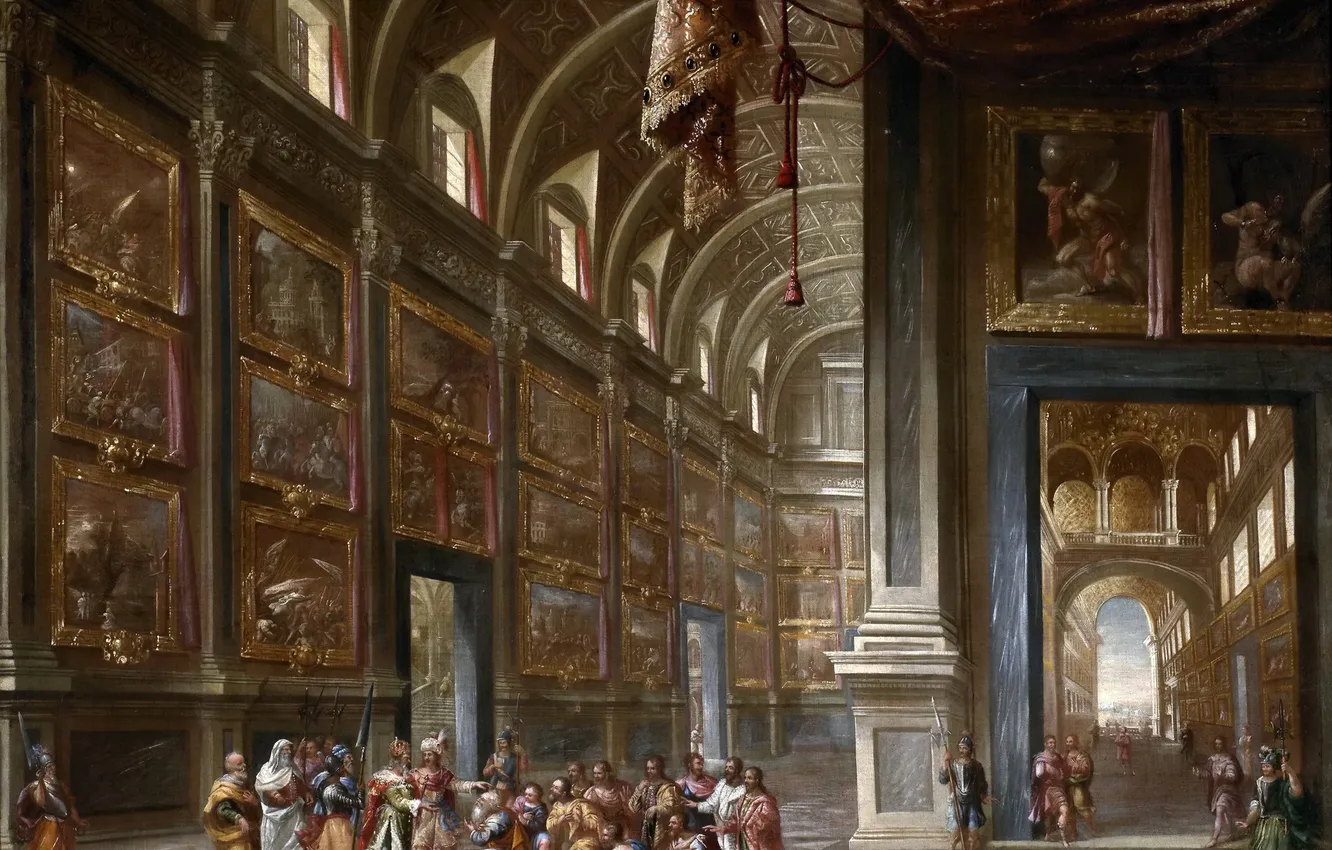 Photo wallpaper interior, picture, mythology, Joseph Introduces his Father and Brothers to Pharaoh, Francisco Gutierrez Cabello