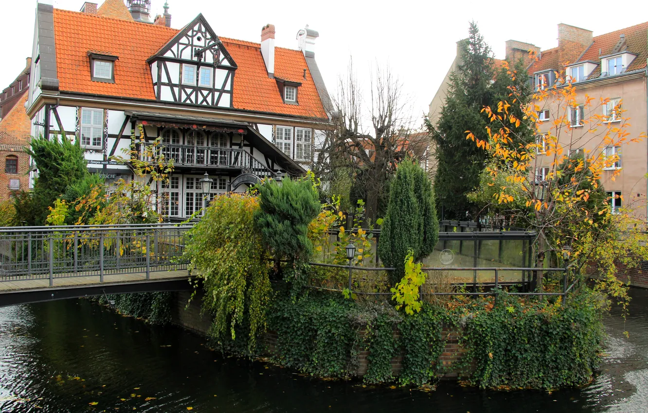 Photo wallpaper house, plants, building