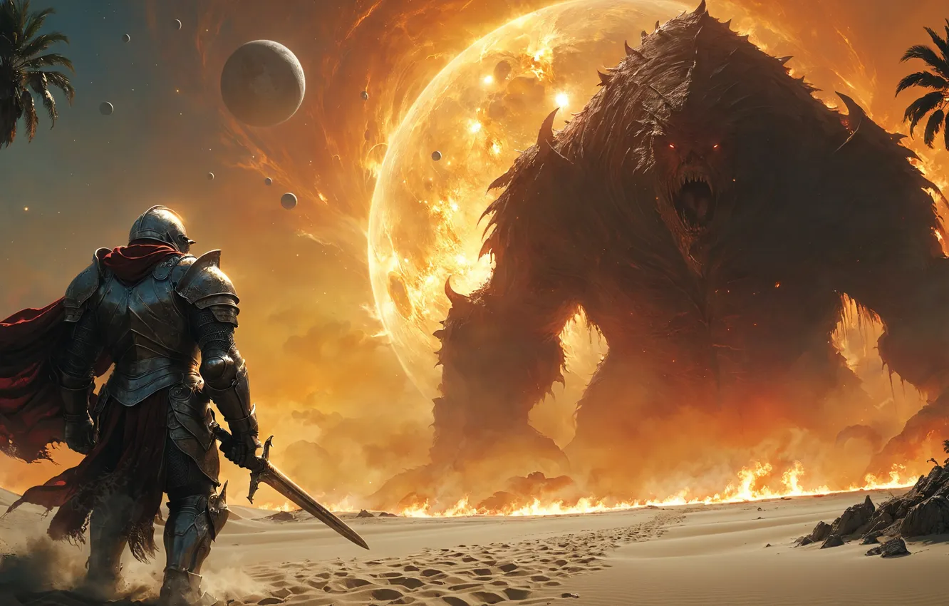 Photo wallpaper monster, warrior, fantasy