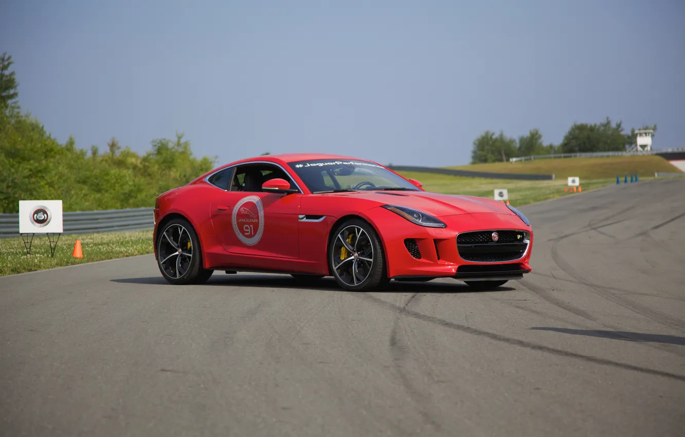 Photo wallpaper Jaguar, Red, F-Type