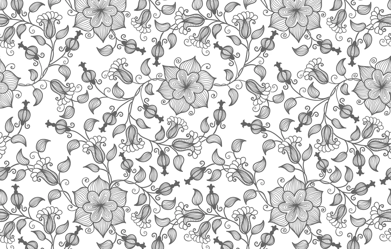 Photo wallpaper flowers, pattern, vector, texture