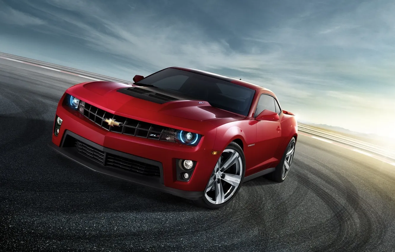 Photo wallpaper the sky, asphalt, Chevrolet, ZL1, kamaro