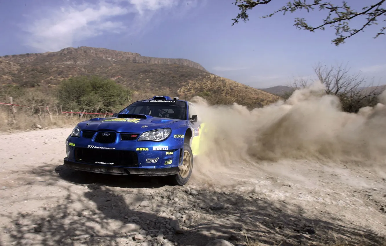 Photo wallpaper race, Subaru, skid, rally