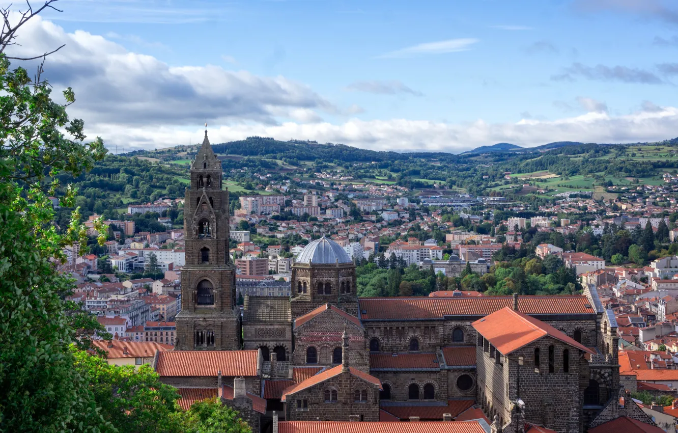 Photo wallpaper the city, France, Cathedral, France, Le Puy-en-Velay, The Cathedral of Our Lady of the Puy …