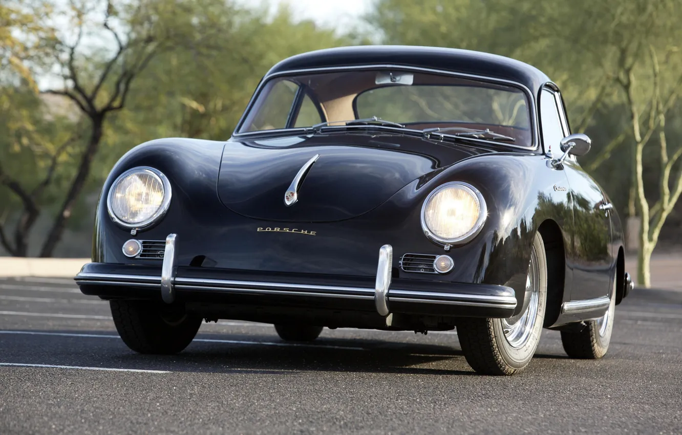 Photo wallpaper car, Porsche, 1955, 356, headlights, Porsche 356 1500 Continental Coupe
