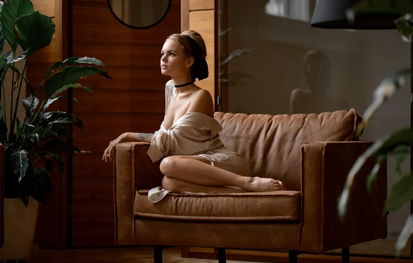 Photo wallpaper girl, chair, Anastasia, Nastya, Anastasia Shcheglova, Sacha Leyendecker, Anastasia Shcheglova