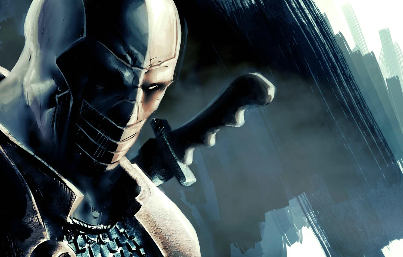 Photo wallpaper mercenary, antihero, Batman: Arkham Origins, Deathstroke, Deathstroke, mask. look