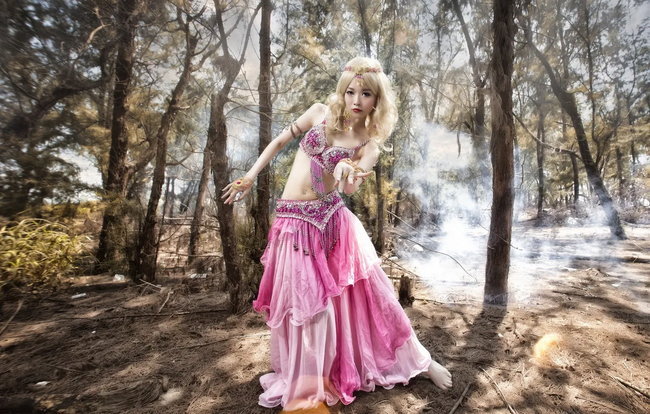 Photo wallpaper girl, pose, background