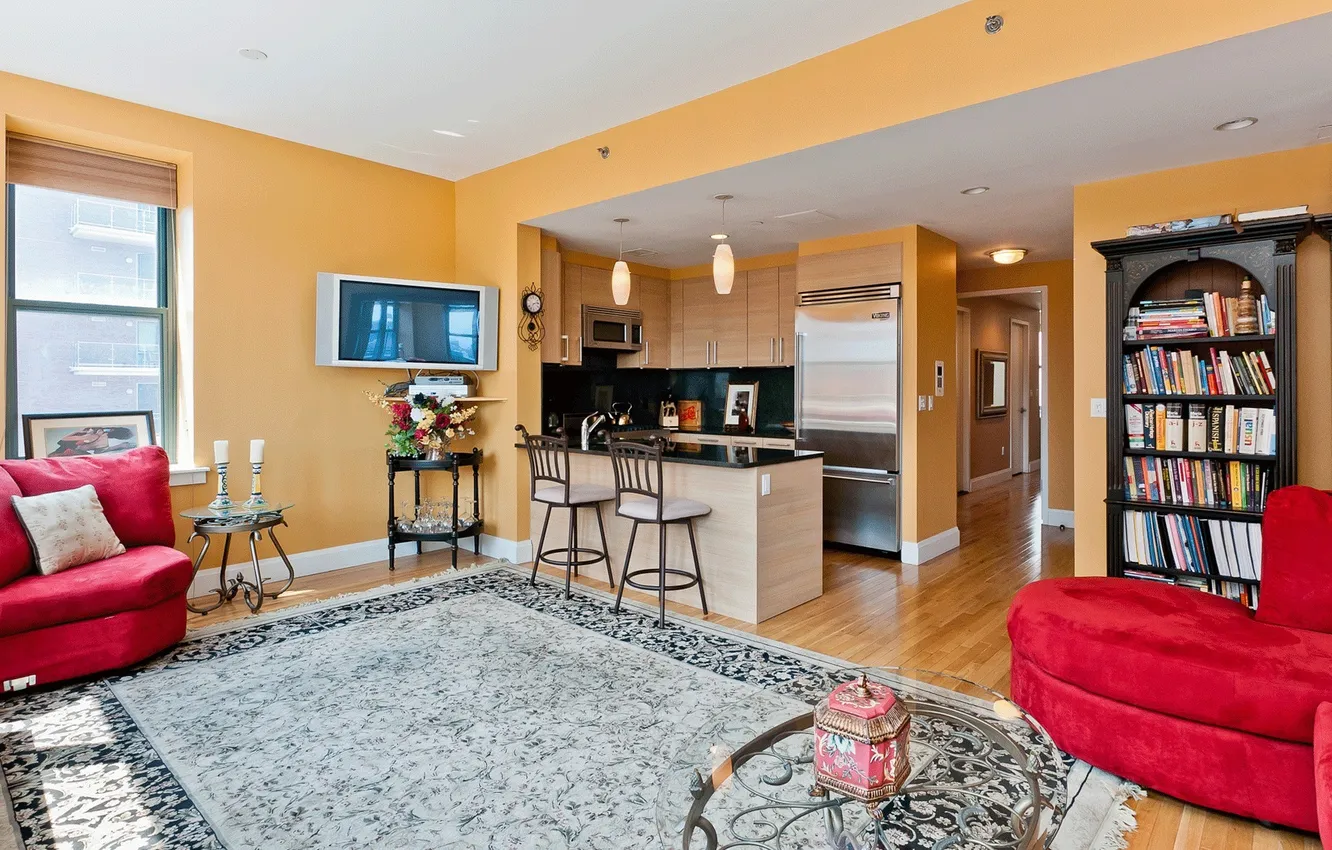 Photo wallpaper design, the city, style, home, interior, apartment