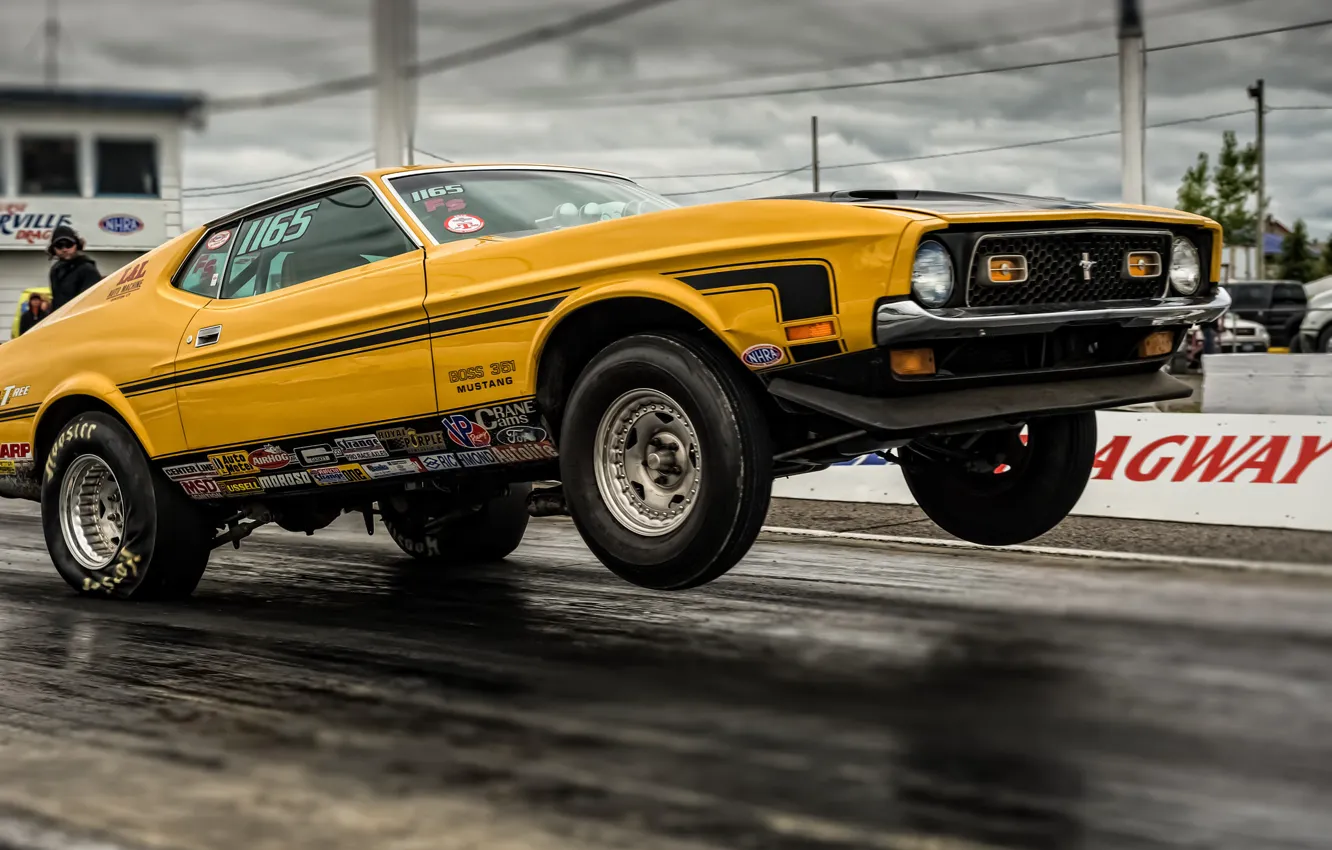 Photo wallpaper race, Mustang, Ford, Ford, Mustang, Muscle car, drag racing