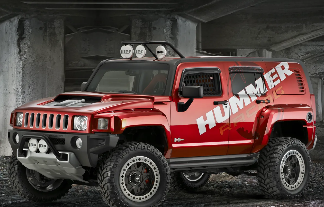 Photo wallpaper concept, red, Hummer, off_road, h3r