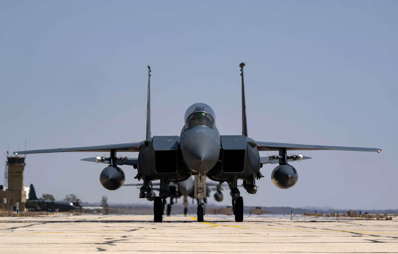 Photo wallpaper UNITED STATES AIR FORCE, American double fighter-bomber, McDonnell Douglas F-15E Strike Eagle