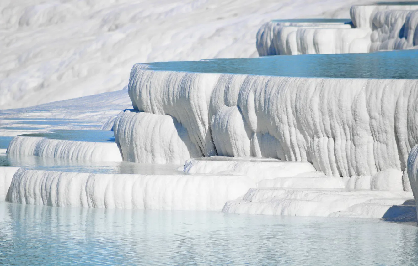 Photo wallpaper landscape, resort, Turkey, Pamukkale, thermal spring