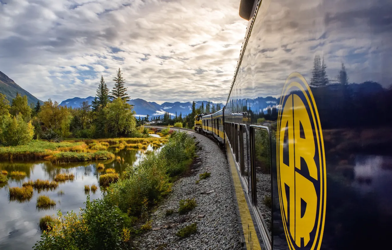 Photo wallpaper Alaska, Railroad Reflections, Bird Point