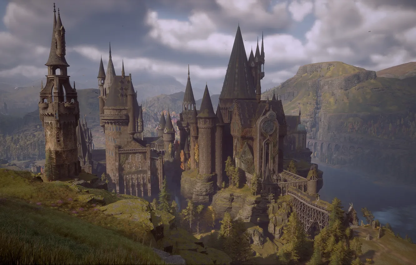 Photo wallpaper castle, game cg, video games, screen shot, Portkey Games, Hogwarts Legacy